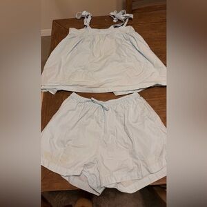 PIYAMA PAJAMA Light Blue Two-Piece Shirt and Short Set